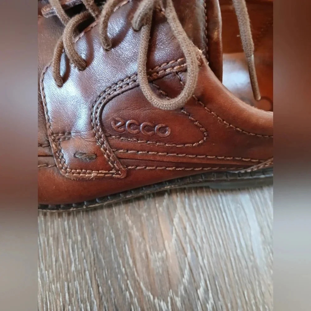 Ecco Brown Leather Shoes Men's Size 9.5  Business Officewear Academia - Picture 9 of 9